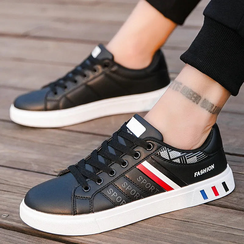 Men's running shoes in black, grey or white colours showing European size options 39-44