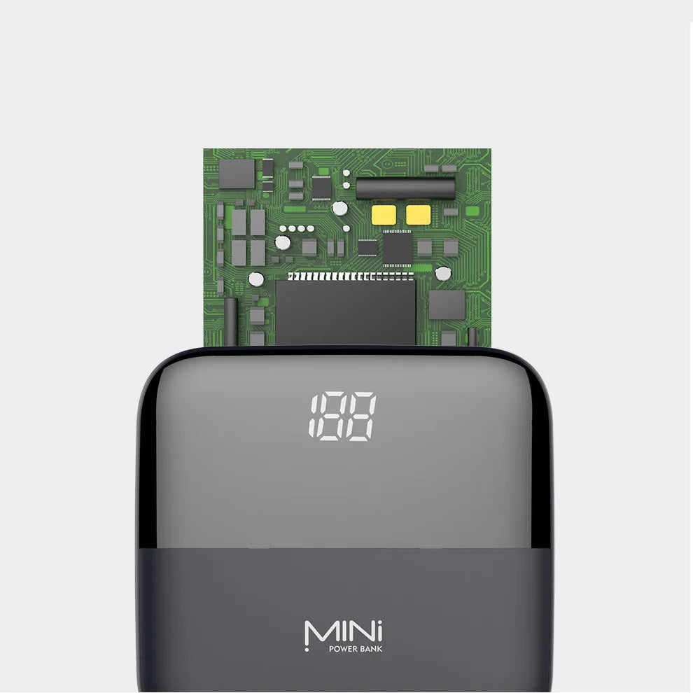 10000mAh Android power bank with digital display showing battery percentage