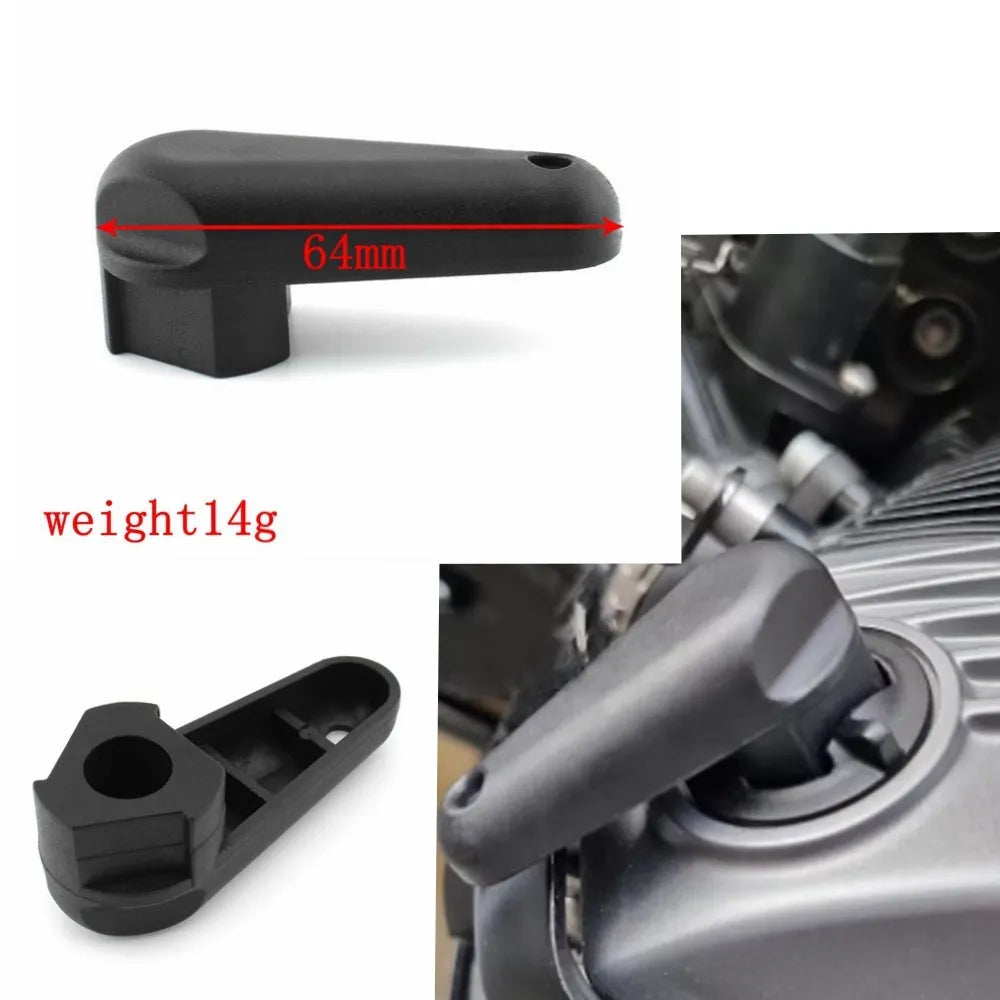 Black quick release wrench for BMW motorcycle oil caps tool-free removal