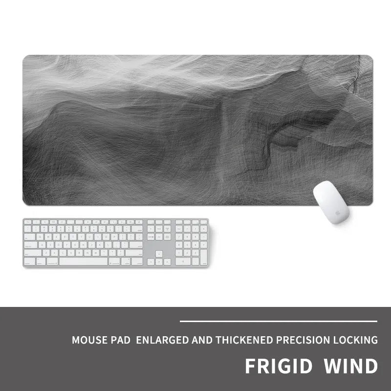 Oversized gaming mouse pad with extended surface for keyboard and mouse on desk