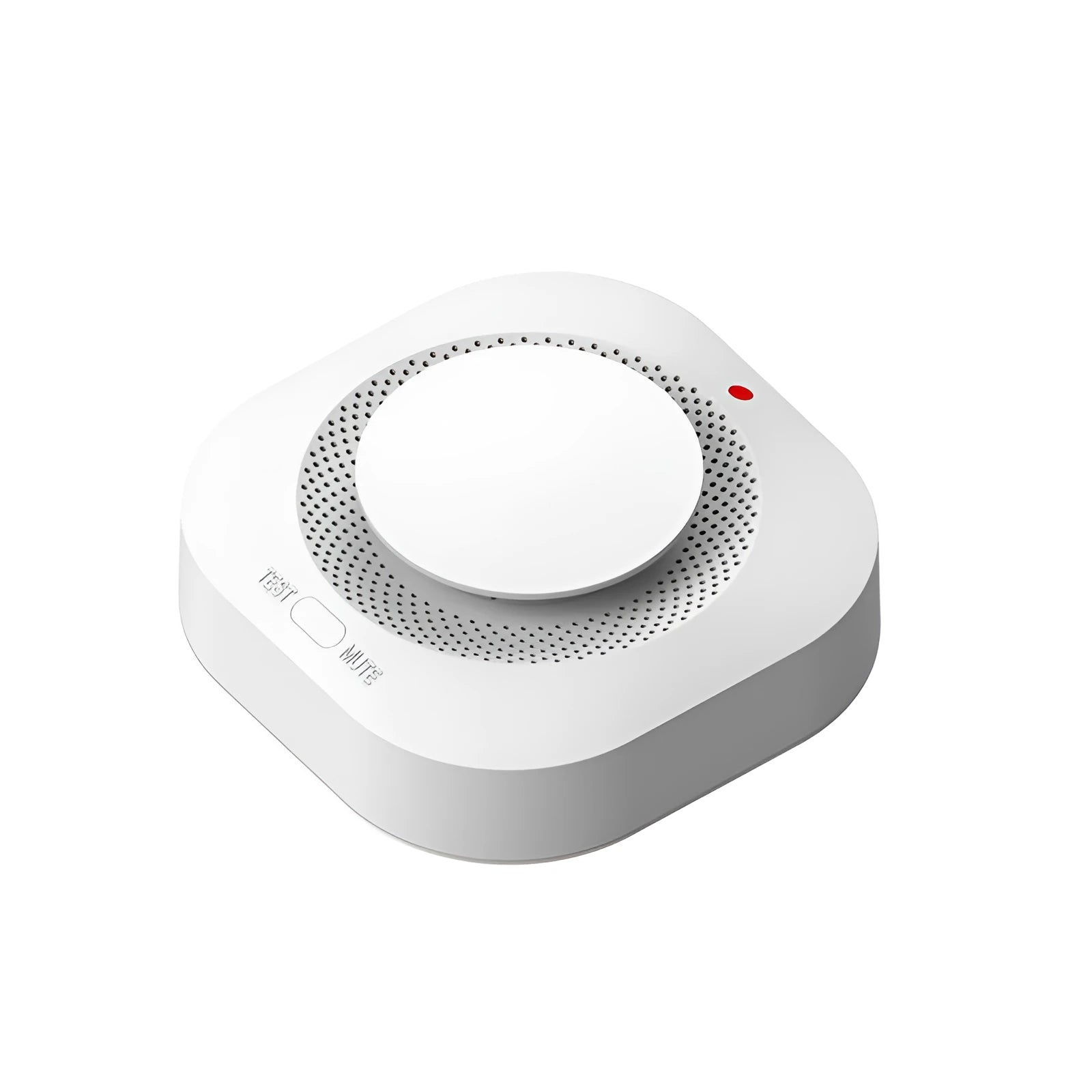 White wireless smoke detector fire alarm with DC9V battery slot and 433MHz wireless signal