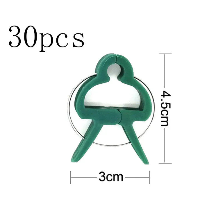 Green plastic plant fixing clips for tomato cucumber and pea vines