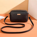 Women's shoulder bag in PU leather with three-dimensional pockets, horizontal square shape
