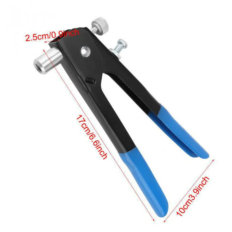 Alloy steel manual riveter nut set showing rivet gun and fasteners in 106pc or 86pc configuration