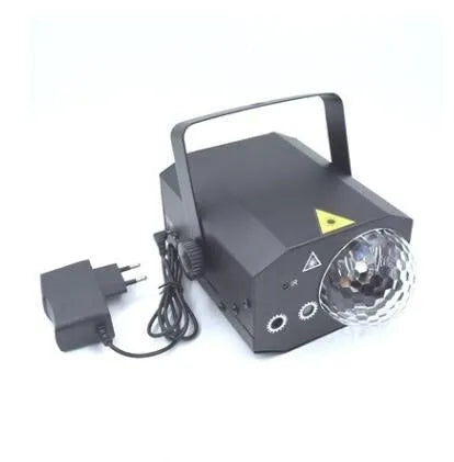 LED laser magic fan stage lighting equipment with dual laser projection and RGB illumination