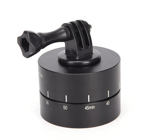 360-degree auto rotate camera tripod head base compatible with GoPro, SLR, and iPhone.