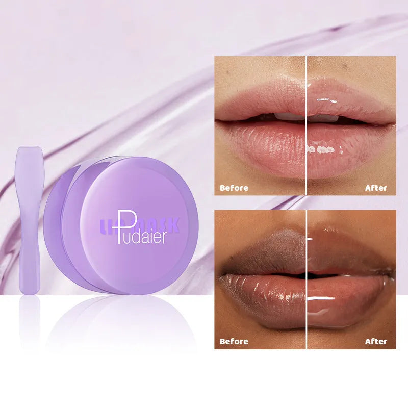 Lip exfoliating balm with gel formula and applicator tools for peel-off treatment
