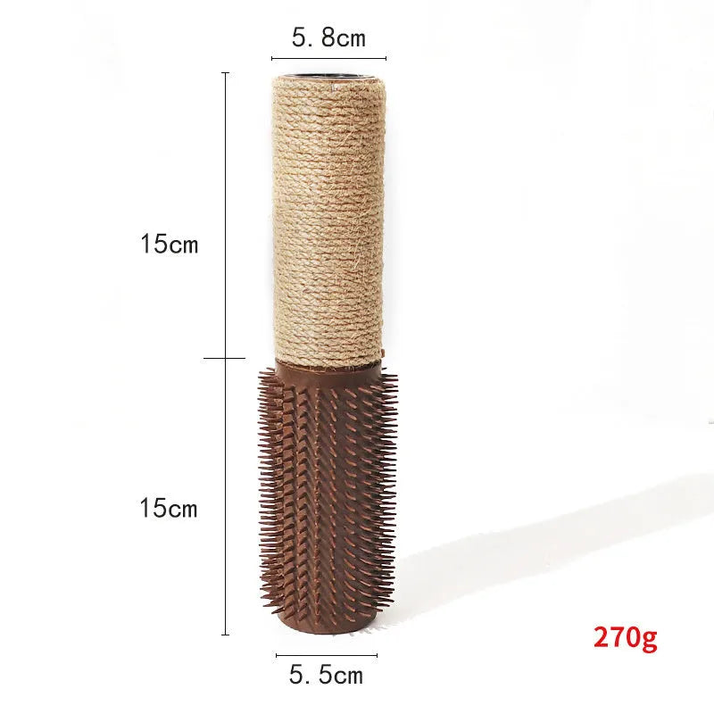 Sisal cat scratching post measuring 30cm tall, available in brown or grey colour
