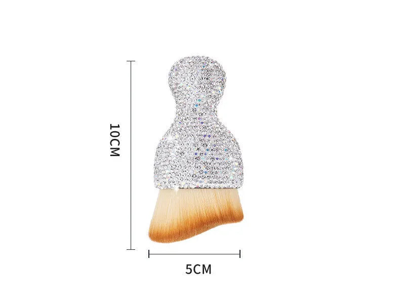 Compact white car interior soft brush for dusting dashboard and vents, showing 10cm length.