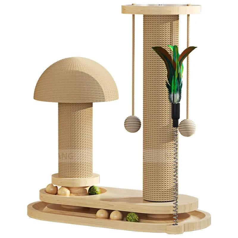 Solid wood cat turntable scratching post climbing frame in multiple colour variations