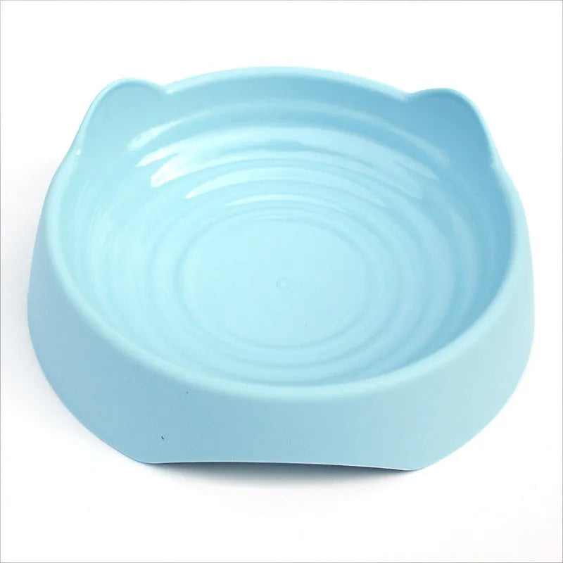 Blue ceramic dog slow feeder bowl with maze pattern for large breed dogs