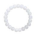 White Hetian jade barrel beads bracelet showing three size options for men and women