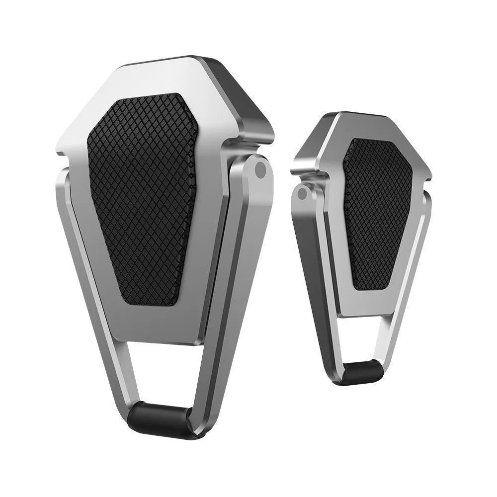 Portable aluminium alloy laptop stand bracket in silver and white foldable design