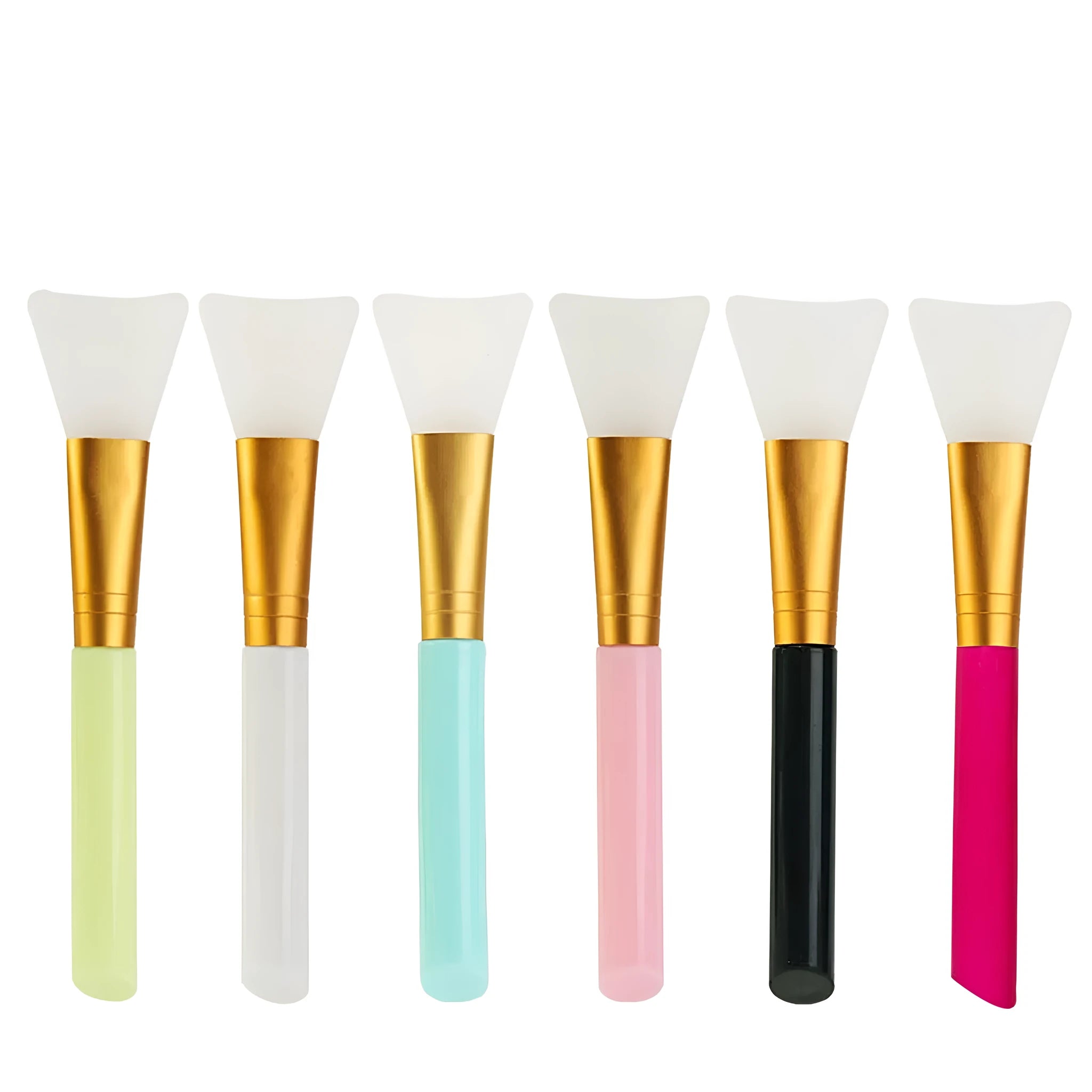Silicone face mask applicator spatula in six colour options for clay mud and skincare application