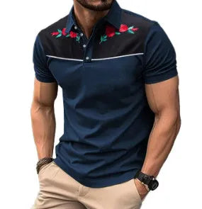 Men's summer polo shirt with zipper decorations in mesh fabric