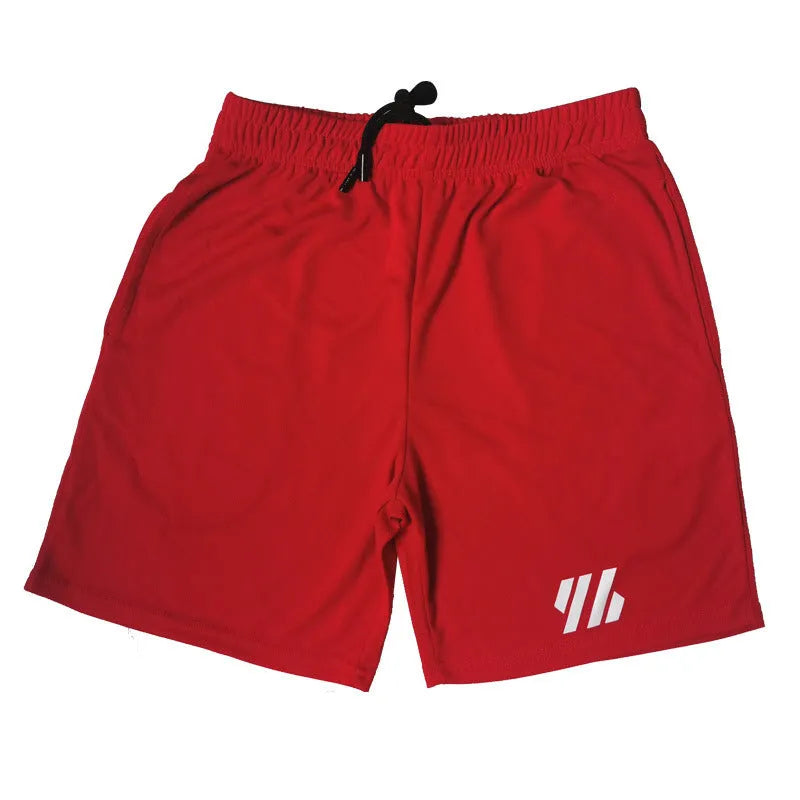 Man's loose-fit metal silk polyester sports shorts in army green colour for summer running.