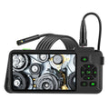 Handheld industrial endoscope with 4.5-inch colour screen and 1 metre inspection cable extended
