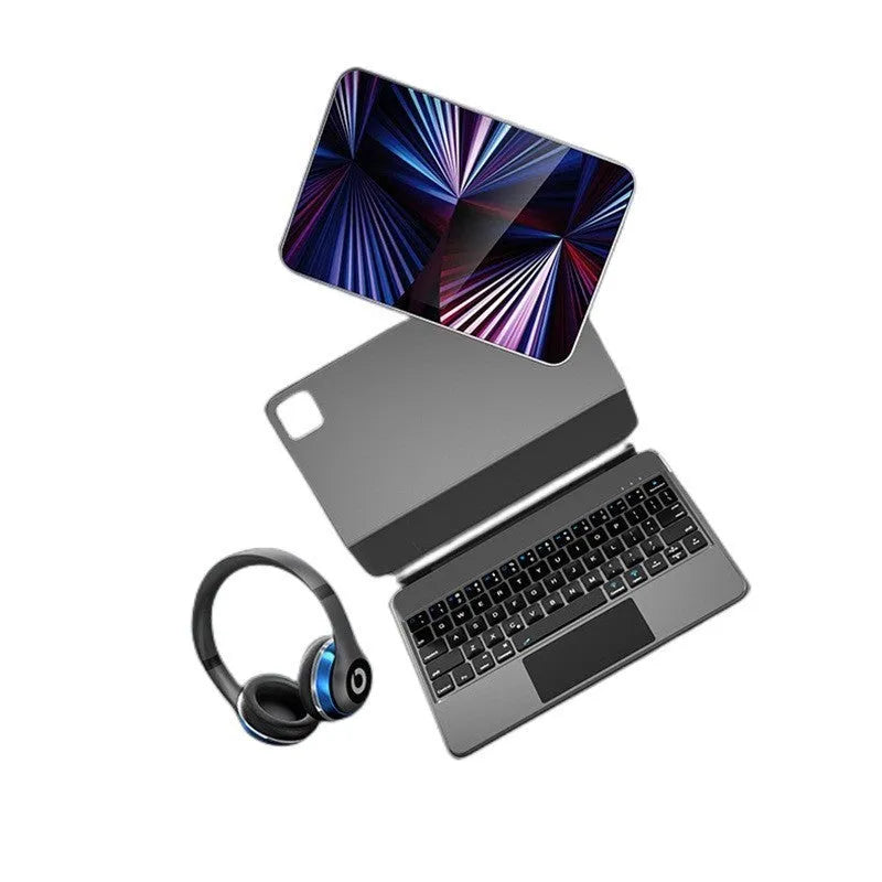 Suspension Magic Control magnetic Bluetooth keyboard case attached to an iPad Pro in black colour.