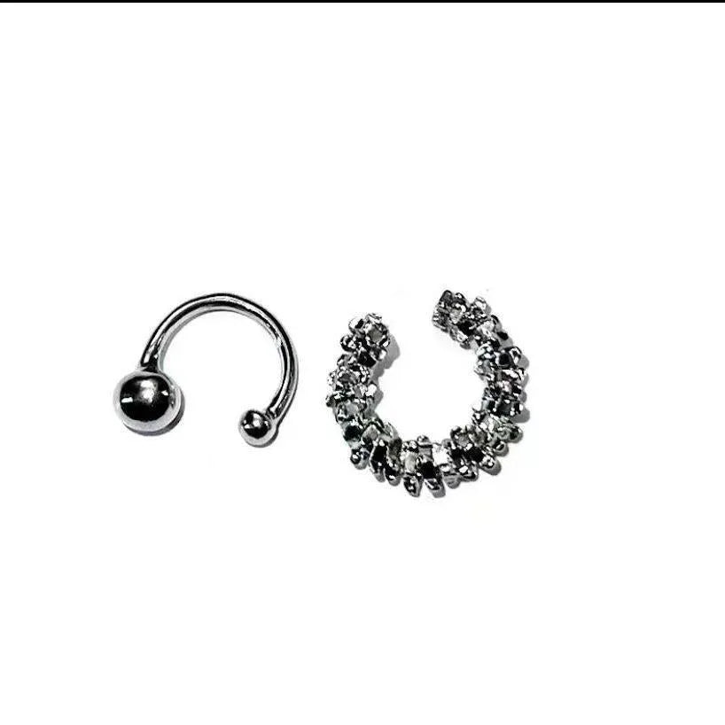 Geometric irregular frosty ear clip earrings in B4710 colour tone