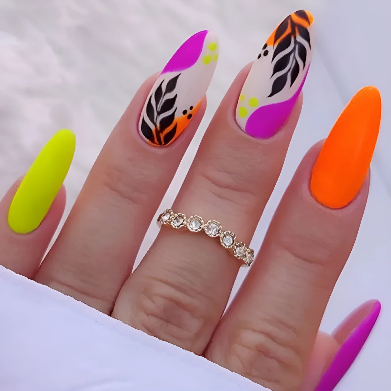 Wear Armour medium almond armour frosted nail stickers with four pattern designs in individual boxes