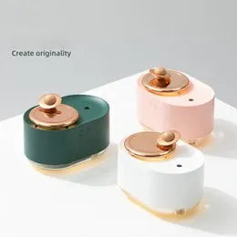Rotating planet design USB humidifier in green colour with 0.5L water tank