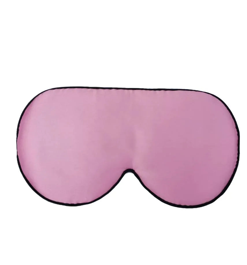 Double-sided mulberry silk eye mask in multiple colours, showing embroidery and print detail.