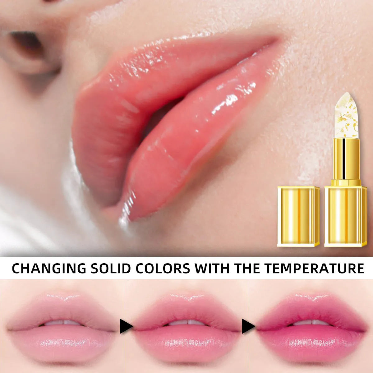 Warm colour-changing anti-smudge lipstick with 3.5g high-pigment lip balm formula