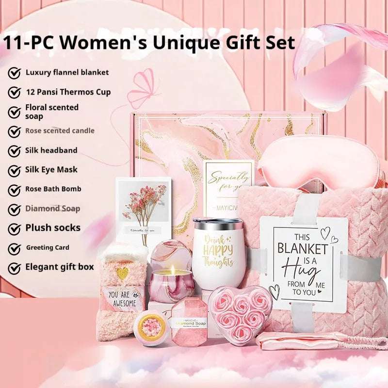Modern simple style aromatherapy candle soap bath gift set with plastic packaging.