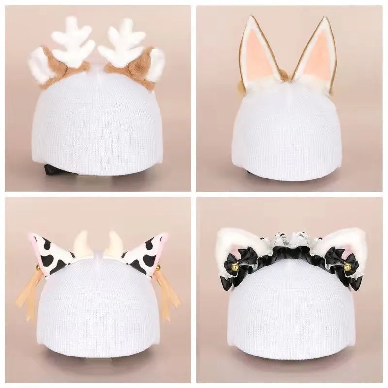 Soft plush decorative ski helmet cap in a cartoon style, a prop for costumes and decor.