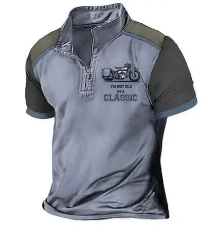 Solid colour golf polo shirt with loose fit pullover style, made from polyester bird eye cloth.