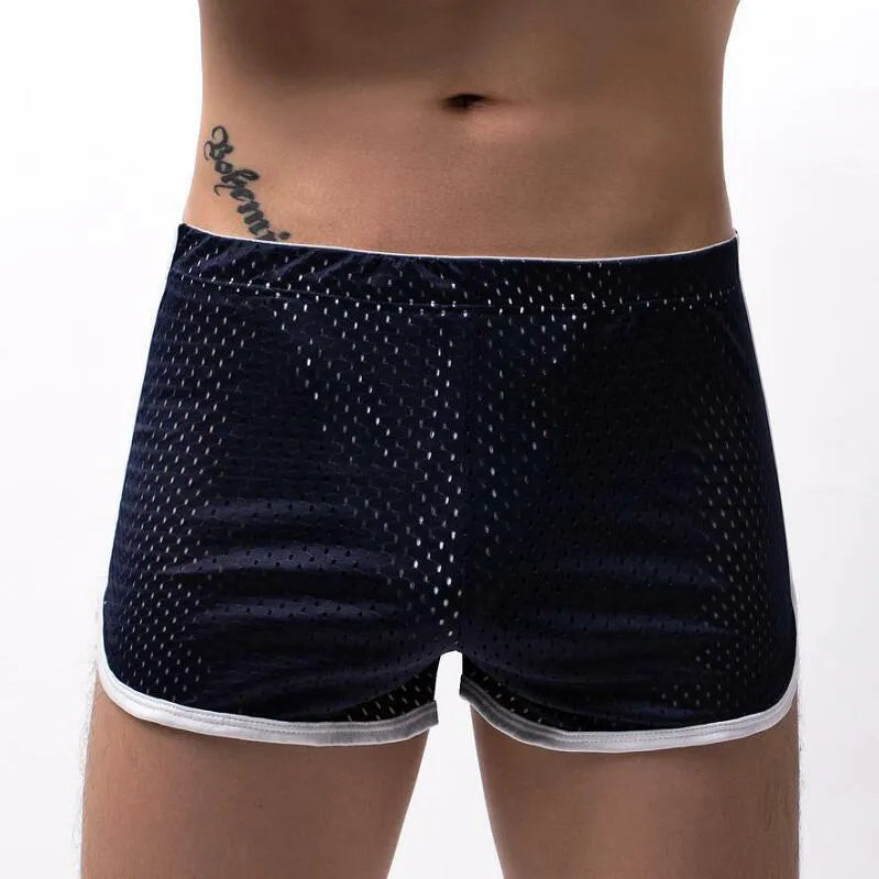 Men's cotton three-point boxer shorts in multiple colours on a mid waist