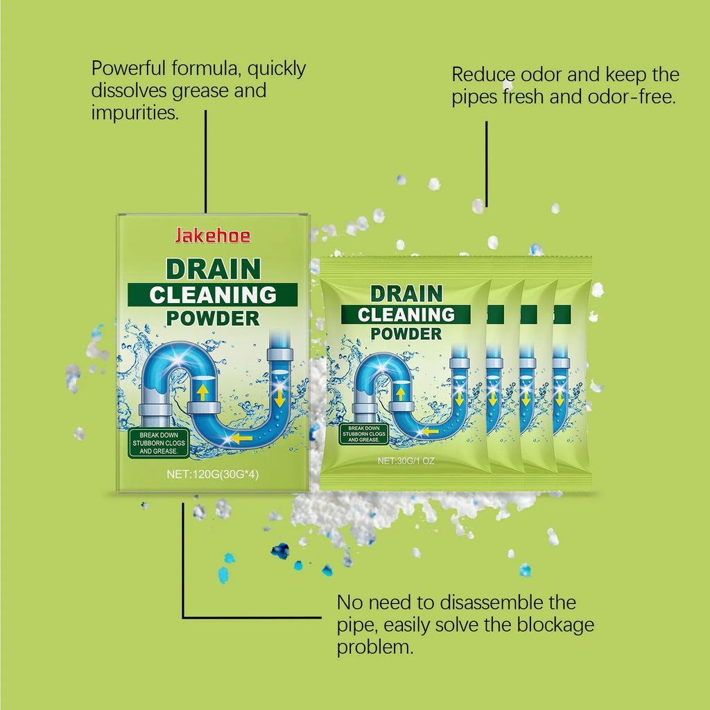 120g container of drain cleaning powder with sodium hydroxide for blocked sinks