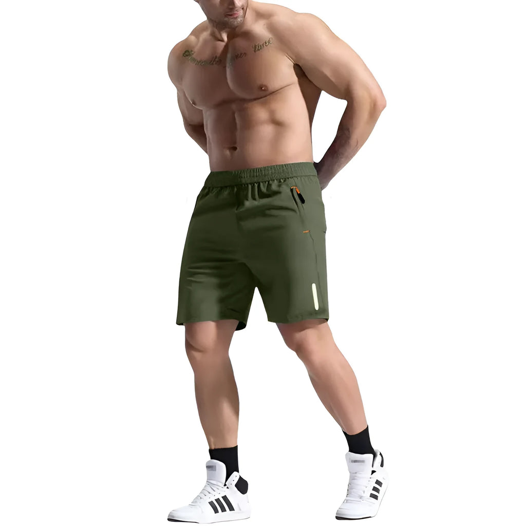 Men's bamboo fibre polyester sports shorts with elastic waist in multiple colour options