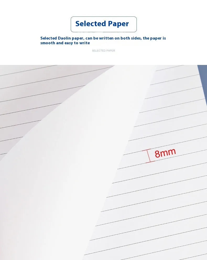 A4 tearable meeting minutes notebook with grid paper and wireless adhesive binding in assorted colours