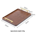 Brown handle bamboo barbecue serving tray square shape for hotel dining and coffee shops