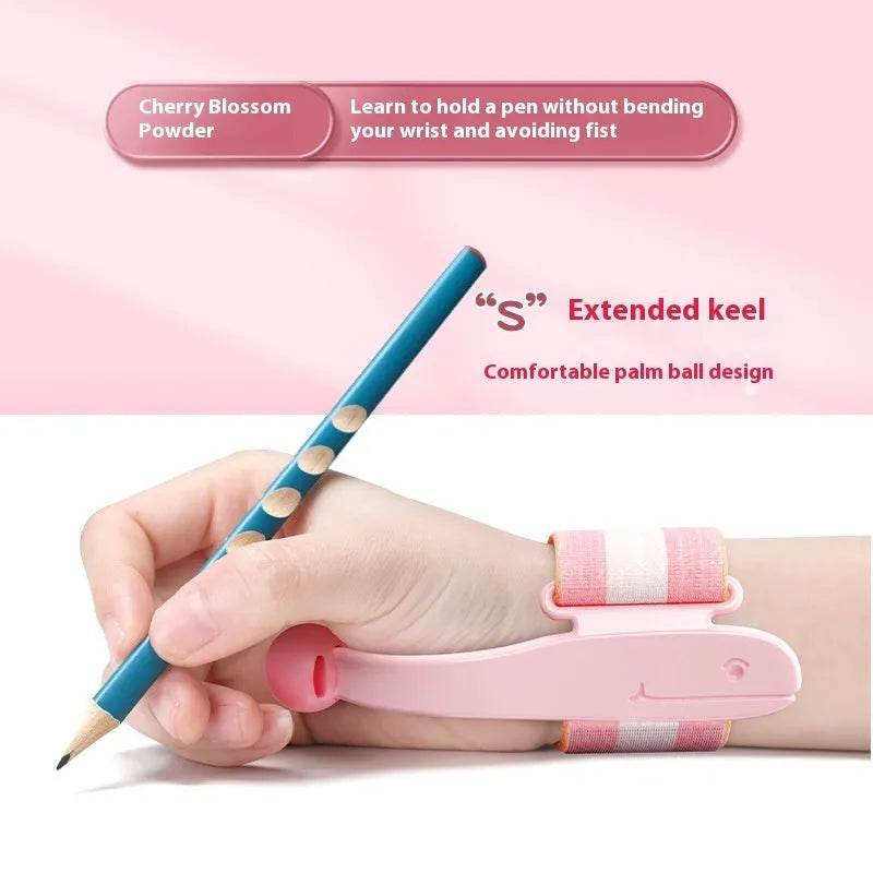 Blue anti-hook pen control corrector wrist brace with ABS nylon construction