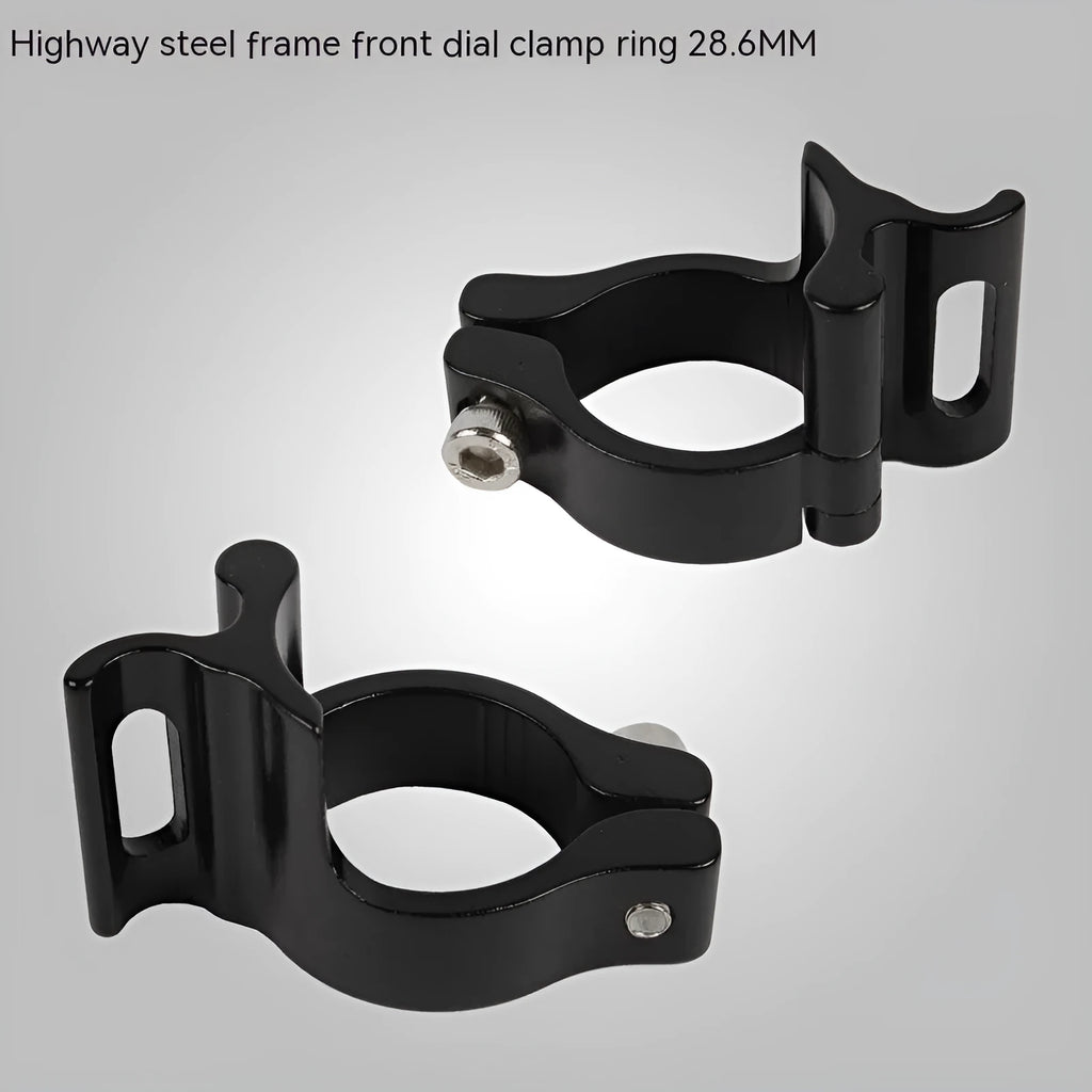 Black aluminium alloy clamp ring measuring 28.6mm diameter for vehicle fuel line connections