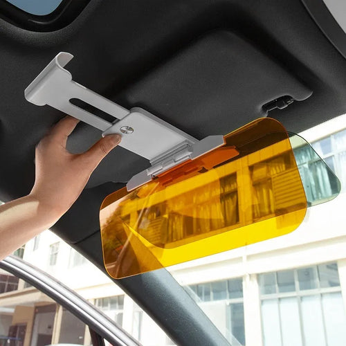 Acrylic anti-glare car sun visor with telescopic installation system