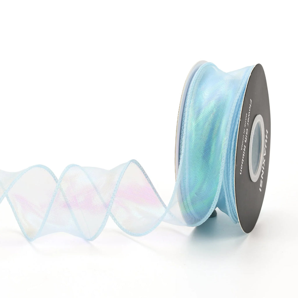 Colourful fishtail mesh ribbon roll with wave pattern, 4cm wide decorative trim