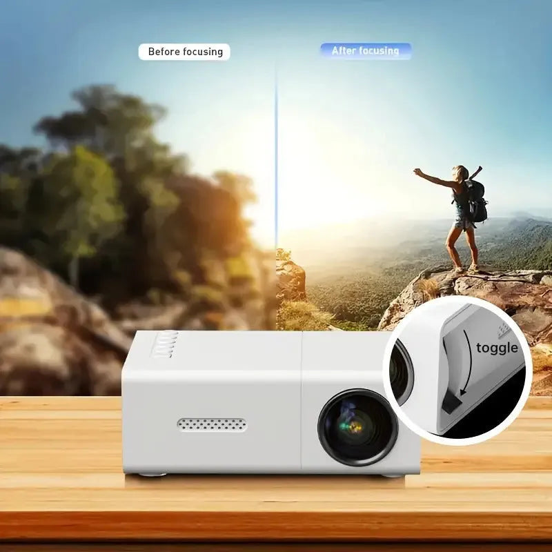 M100 mini projector in black or white with remote control and cables