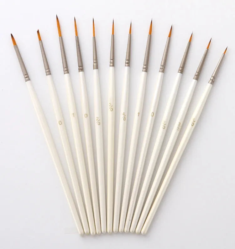 12 fluorescent art marker pens with nylon wool brush tips and solid wood holders for multi-medium painting
