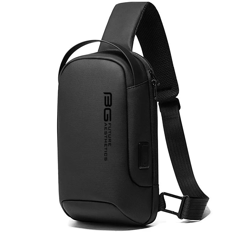 Men's Oxford cloth shoulder bag with USB charging port for business travel