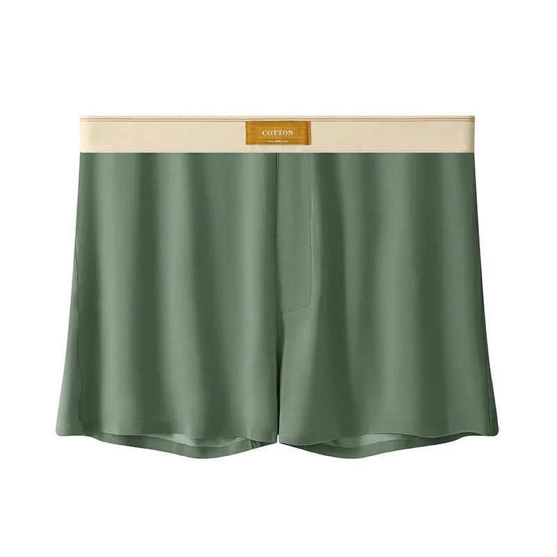 Pack of three pairs of men's solid colour ice silk underwear in loose fit.