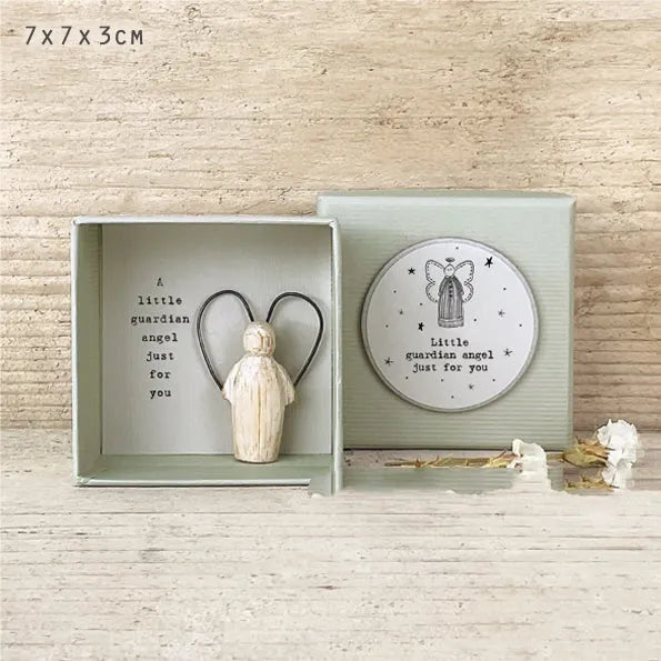 Guardian angel resin ornament with modern simple cartoon design for gift giving