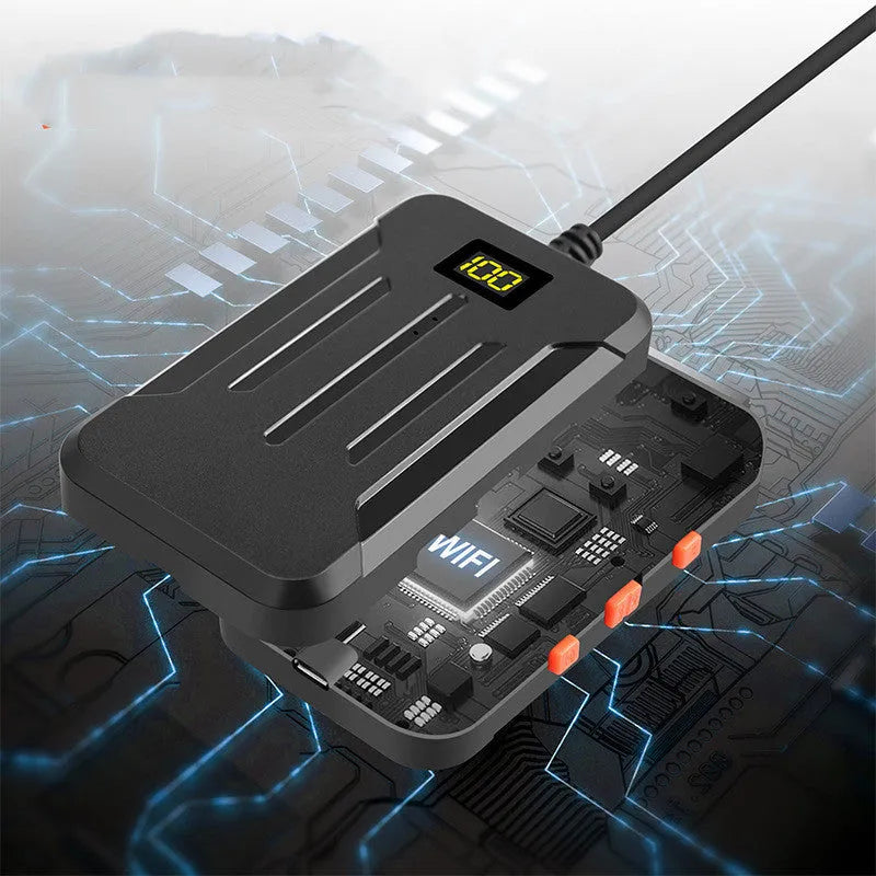 F300 wireless dual lens endoscope with 5.5mm and 8mm waterproof camera probes, hook, and magnet accessories