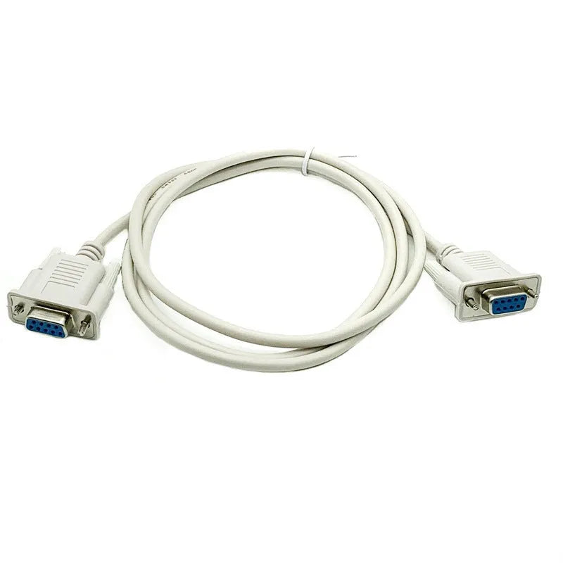 Milky white RS232 serial cable with DB9 female connectors on both ends