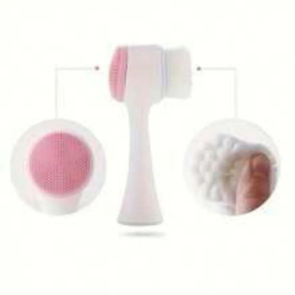 Blue nylon bristle pet paw brush for dog and cat grooming on white background