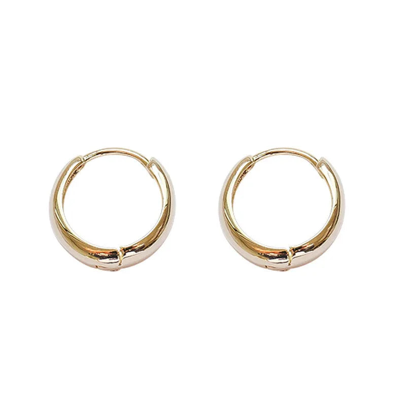 Geometric water drop earrings in gold or silver on a white background, showing small, medium, and large sizes.