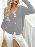 Women's deer plush sweater coat with princess sleeves in black or grey colours