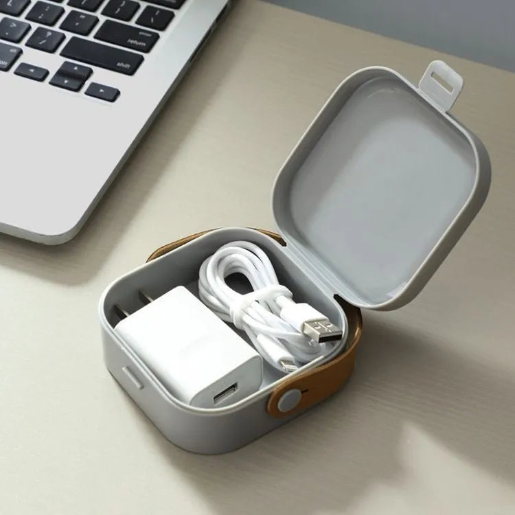 Medium portable storage box with lid for organising cables in five colour options